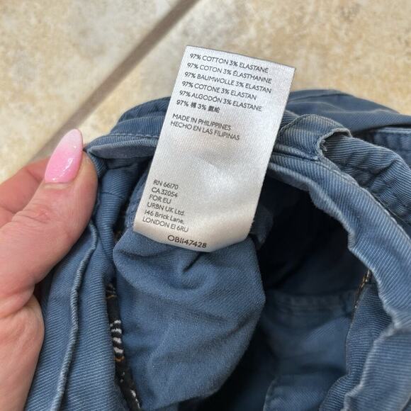 Anthropologie Pants Women’s O Teal Ellie Embroidered Belted Barrel Leg Utility - Picture 6 of 13